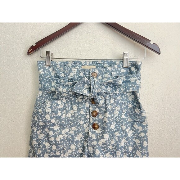 Sézane High-Waist Floral Tapered Jeans FR 34/US 2 Blue White NWT - Picture 6 of 12